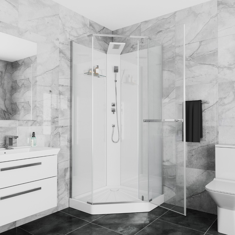 Душевая кабина Ceruttispa (ЧеруттиСпа) CHIKA901T, с низким поддоном, 90x90x225