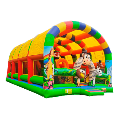 Коммерческий надувной батут с крышей «Страна Сафария 2» 10*8*6 м