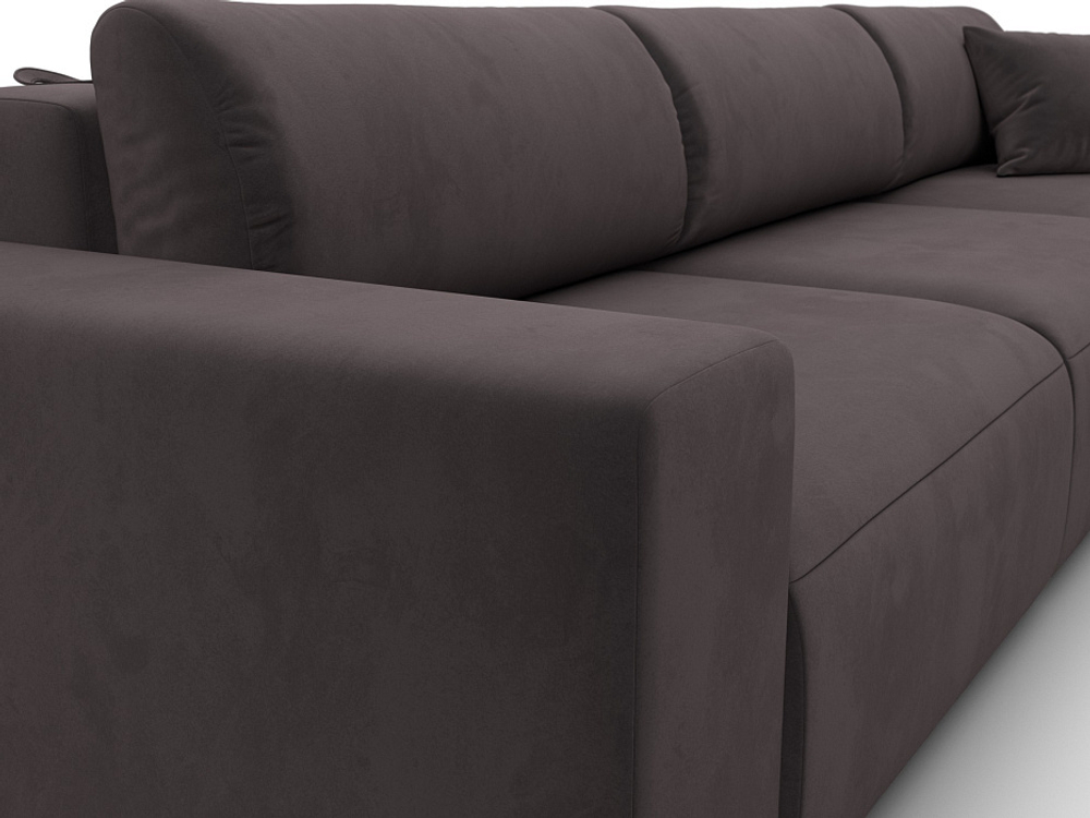 Диван угловой Лига-036 НПБ Классик Лонг правый угол ВЕЛЮР Коричневый