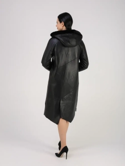 Дубленка зима натуральная удлиненная с капюшоном