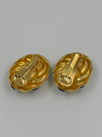 Клипсы с тёмно-синей эмалью