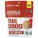 Emmy's Organic Cookies, Trail Cookies, запеченные овсяные лакомства, яблоко и корица, 113 г (4 унции)
