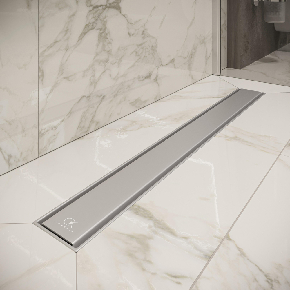 Душевой лоток CK DRAIN AQPP01-60 Inoks 60 см, из нержавеющей стали, решетка щелевая/под плитку