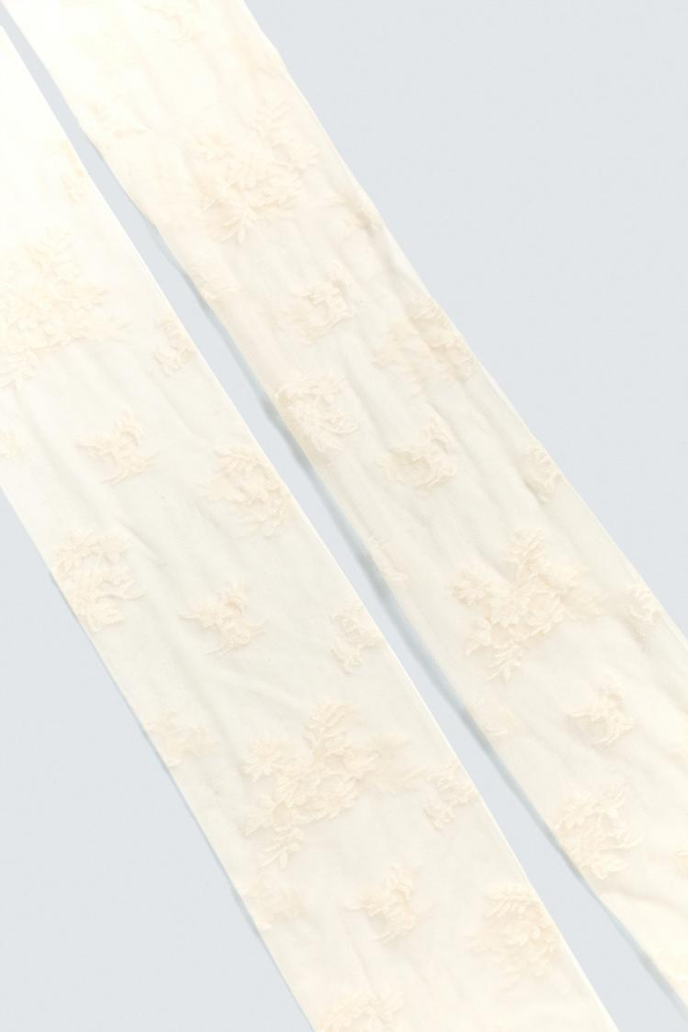 ZARA HARRY LAMBERT X DISNEY КОЛГОТКИ ЦВЕТОЧНЫМ КРУЖЕВОМ, ЭКРЮ