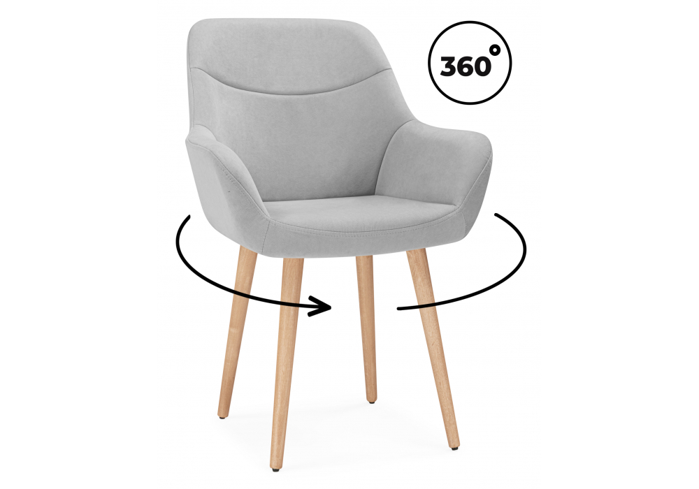 Стул деревянный Woodville Флюид 360 светло-серый (zd 960), светлое дерево