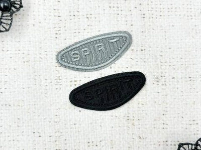 Термоаппликация, р. 5х2,2 см, чёрный/серый