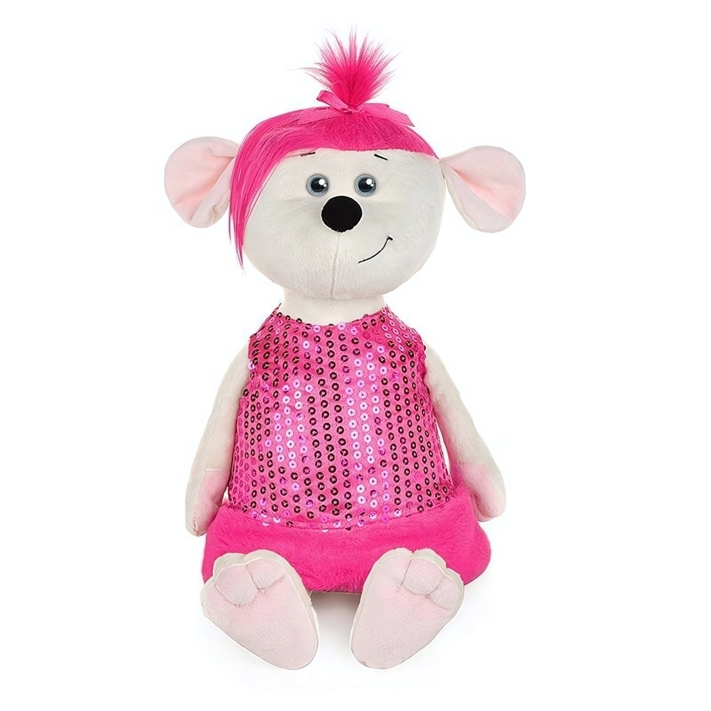 Мышка Аллочка в платье, 28 см.