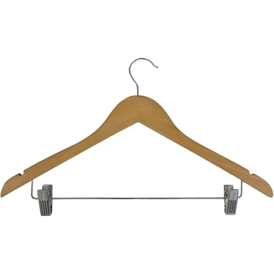 Вешалка деревянная W2-C с клипсами