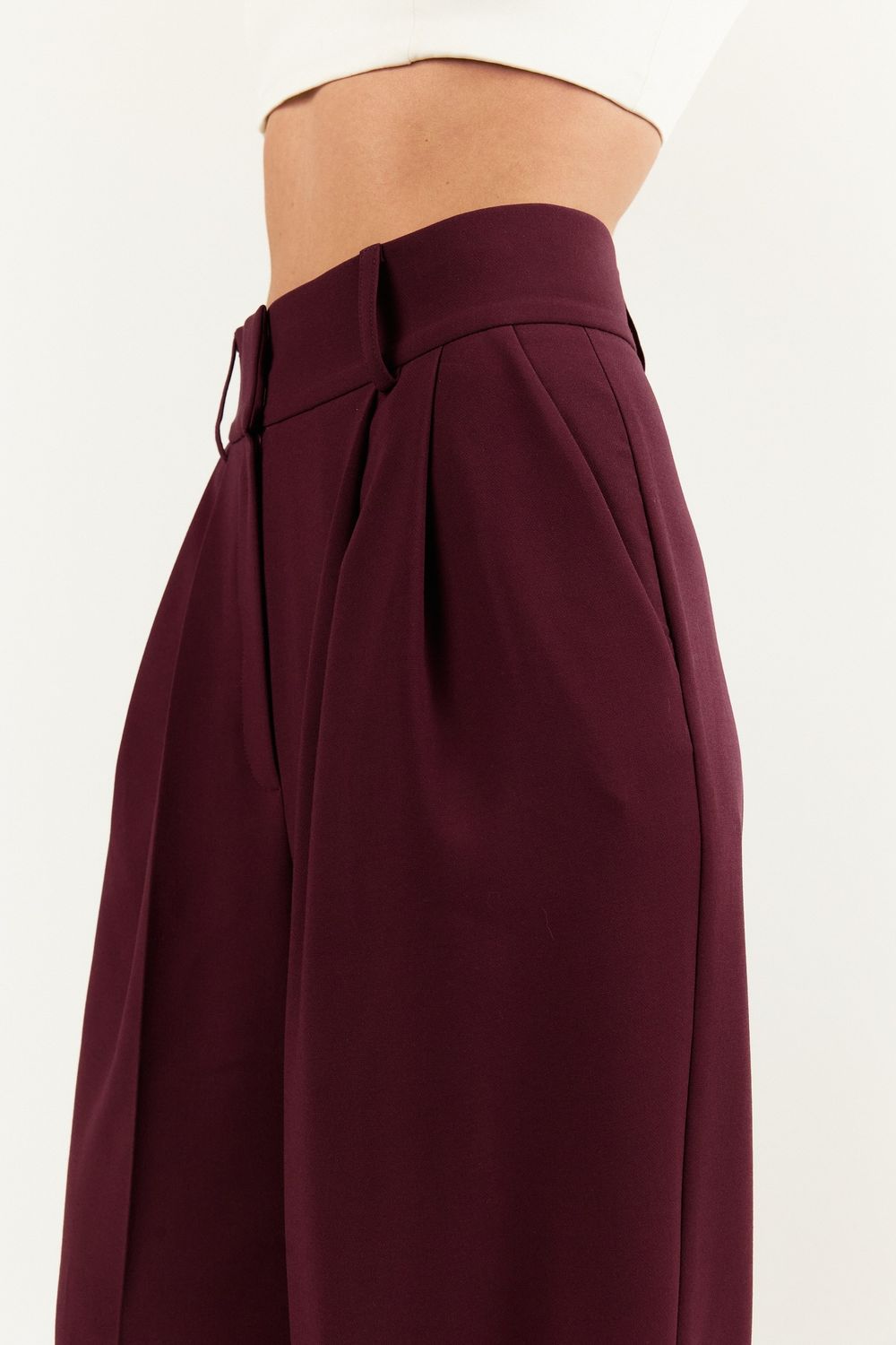 Брюки-палаццо бордовые