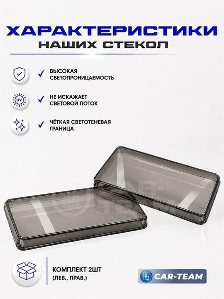 Гладкие стекла фар ВАЗ 2105, 2107 тонированные (поликарбонат) (лев., прав.)