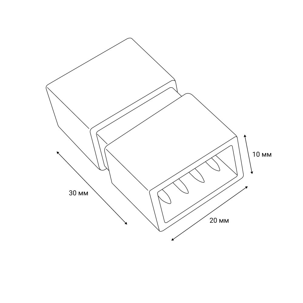 UTC-K-14-B67-RGB CLEAR 005 POLYBAG Соединитель контактный прямой для светодиодных лент 220В 5050 RGB. 4 контакта. цвет прозрачный. 5 штук в пакете