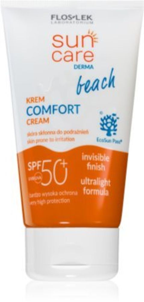 FlosLek Laboratorium легкий защитный крем для лица SPF 50+ Sun Care Derma Beach