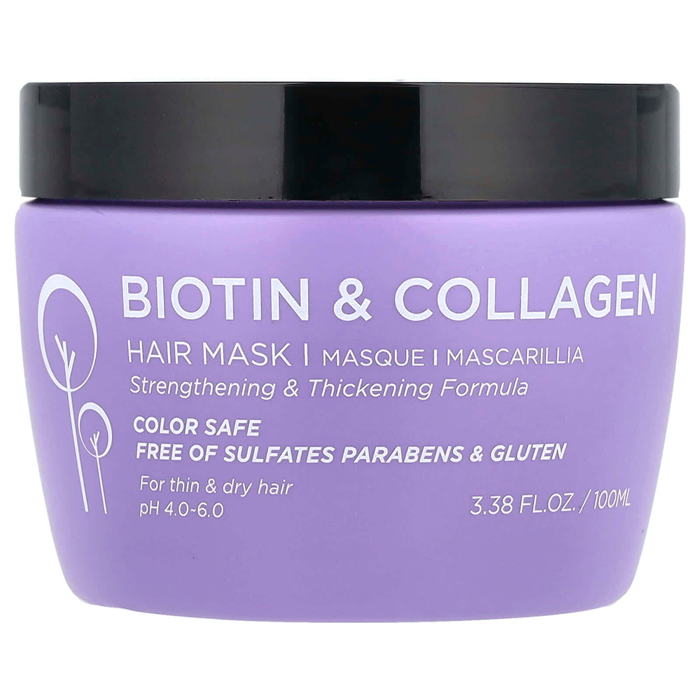 Luseta Beauty, iHerb Exclusive, пакетик для ухода за волосами с биотином и кератином, 4 предмета, 320 мл (10,8 жидк. унции)