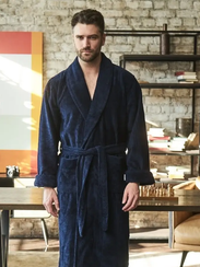 Халат мужской АДАМ без капюшона Синий "Polens"