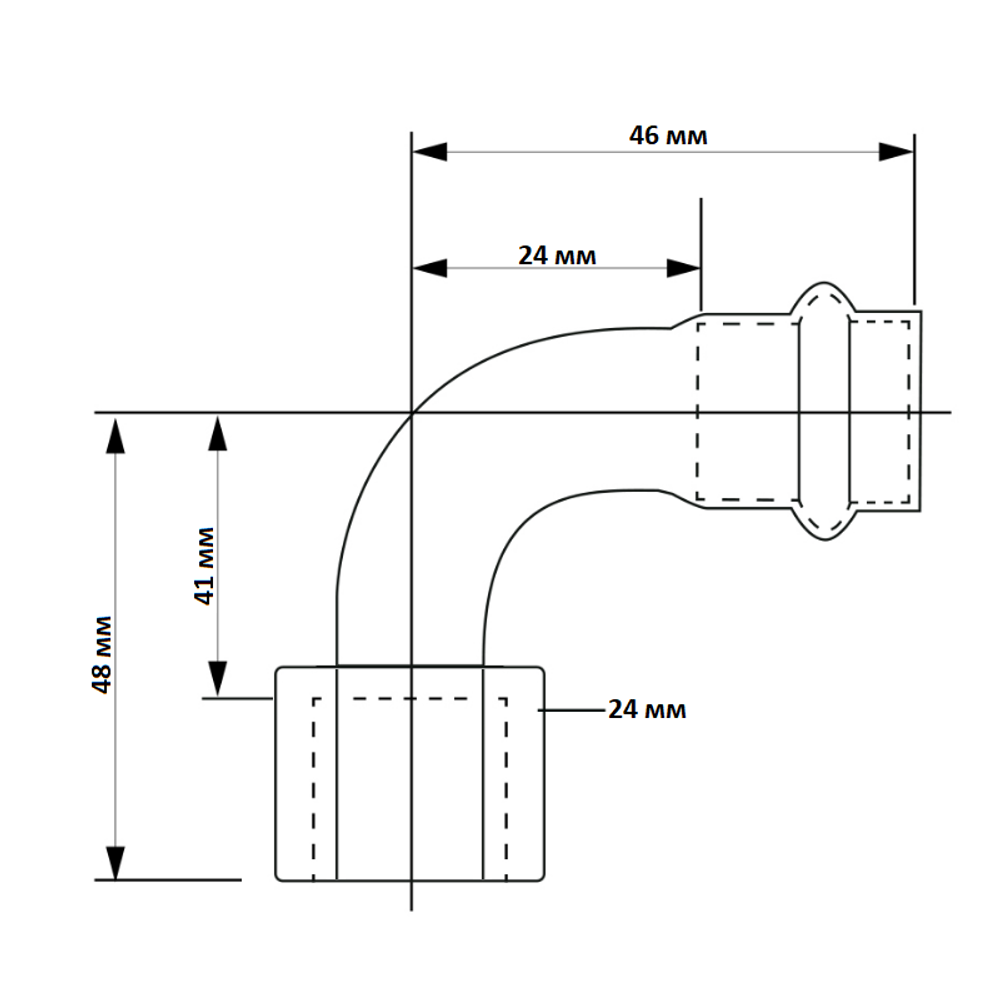 Отвод 90° 15-1/2", WAAG Heavy Inox, пресс-резьба, вн., сталь нержавеющая, с накид.гайкой