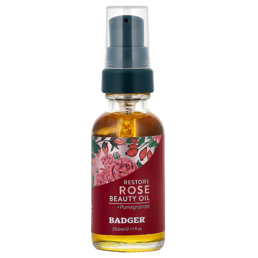 Badger, Face Care, масло для лица дамасской розы, 29,5 мл (1 жидк. унц.)