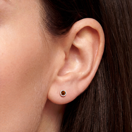 Серьги пусеты Fiore Luna Garnet 5х2,5 мм SWE125 GA S