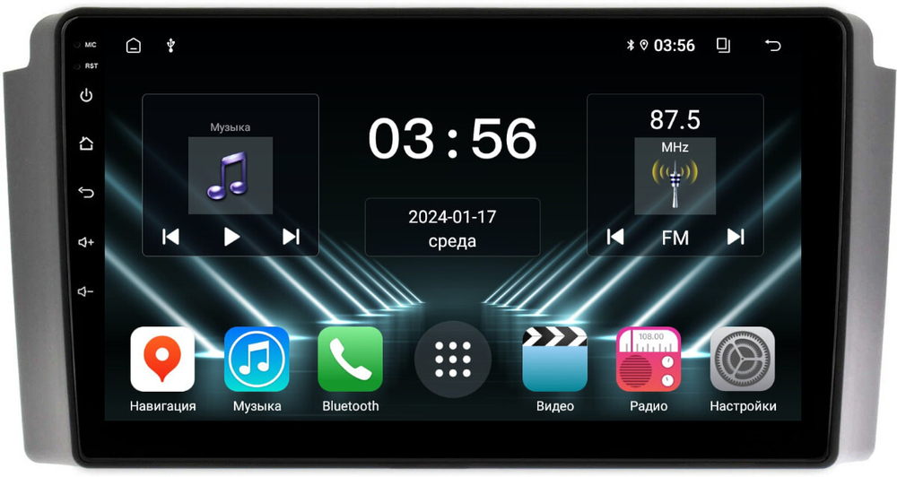 Магнитола для SsangYong Rexton 1 Y200 2002-2007 - FarCar DX3270M монитор 9" IPS на Android 13, 4+64Гб, CarPlay