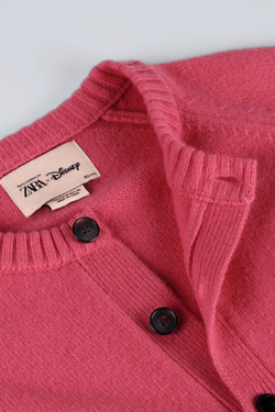 ZARA HARRY LAMBERT X DISNEY ШЕРСТЯНОЙ КАРДИГАН DONALD DUCK, РОЗОВЫЙ