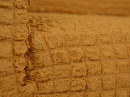 Чехол Модерн на угловой диван с выступом справа, цвет Горчичный