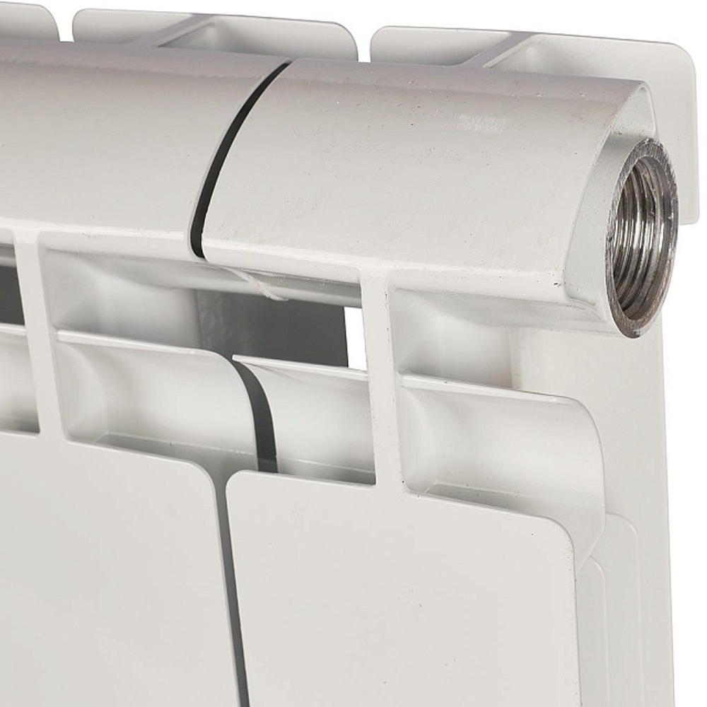 Радиатор алюминиевый STOUT Alpha 350 - 10 секции (подключение боковое, цвет белый)