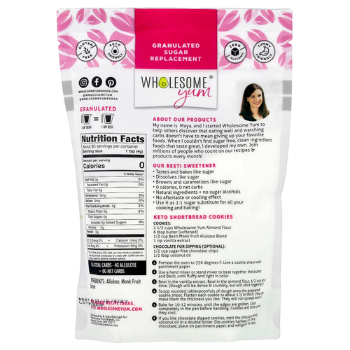 Wholesome Yum, Besti, заменитель сахара в гранулах, смесь аллулозы из плодов архата, 340 г (12 унций)