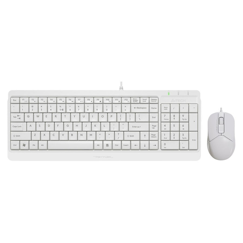 Комплект (клавиатура + мышь) Клавиатура + мышь A4Tech Fstyler F1512 клав:белый мышь:белый USB (F1512 WHITE)