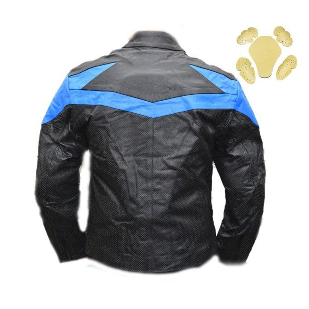 мотокуртка кожаная Riders black/blue L