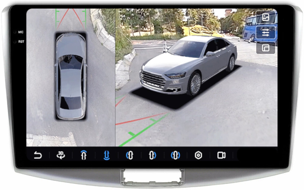 Магнитола для Volkswagen Passat B6, B7, CC 2005-2015 - FarCar BX493/909M-360 монитор 10.36" 2K QLED на Android 13, 6Гб+128Гб, CarPlay, 4G SIM-слот, 4 камеры в комплекте