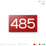 Номер на дверь 485, табличка на дверь для офиса, квартиры, кабинета, аудитории, склада, красная 120х70 мм, Айдентика Технолоджи
