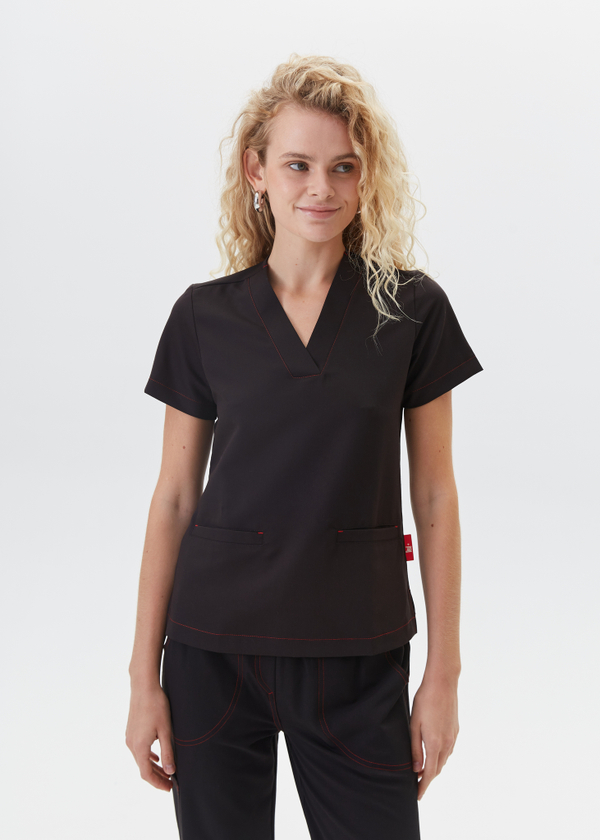 Топ медицинский женский Лаконико, черный