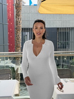 платье макси в цвете офвайт