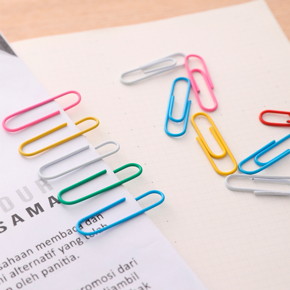 Скрепки DELI 33 мм, цветные, 100 шт/упак