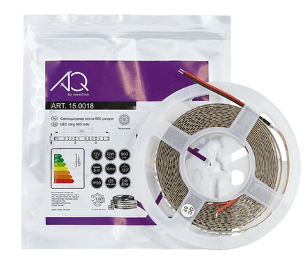 Лента светодиодная 2835, 180 LED/м, 12V, 14,4W/м, 10 мм, IP20, теплый белый, AQ/Айкью