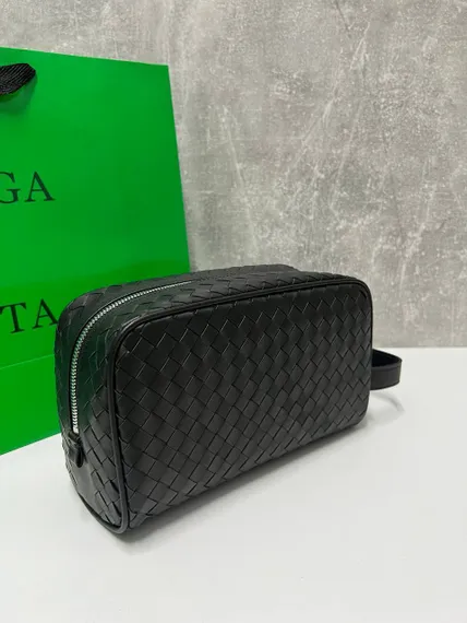 Косметичка Bottega Veneta Intrecciato черный