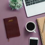 Ежедневник датированный 2025 МАЛЫЙ ФОРМАТ 100х150 мм А6, BRAUBERG "Iguana", под кожу, коричневый, 115743