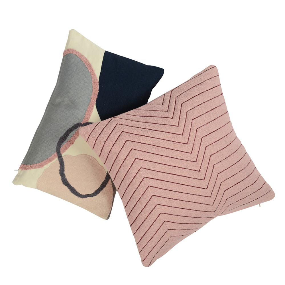 Подушка декоративная cтеганая 45х45 Tkano Ethnic пыльная роза