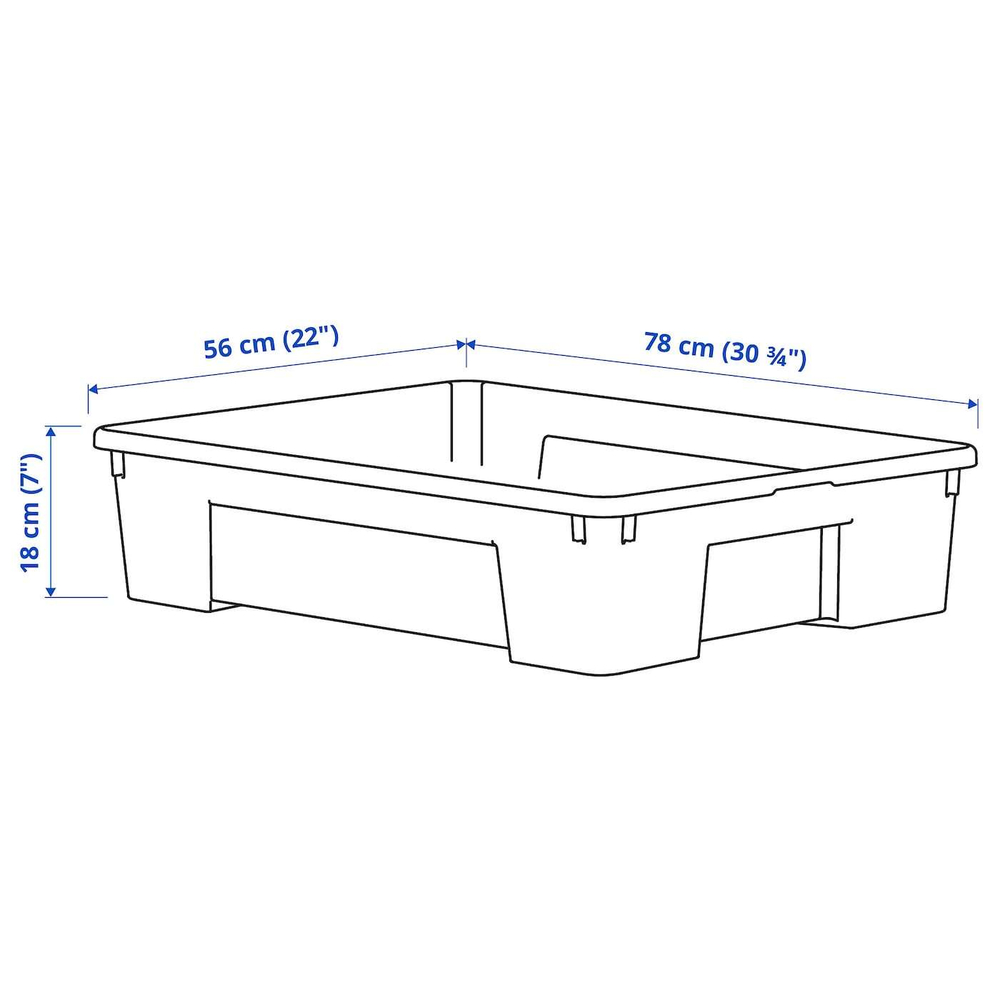Контейнер IKEA SAMLA (САМЛА), Прозрачный, 78x56x18 см, 55 л