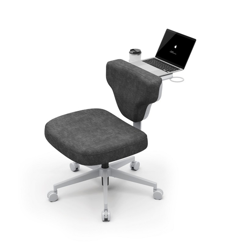 Кресло гибридной посадки FoxGear SHORTZ Fabric, размер 2 (с ноутбучным столиком), тёмно-серый (FG-SHORTZ-F2-DG)