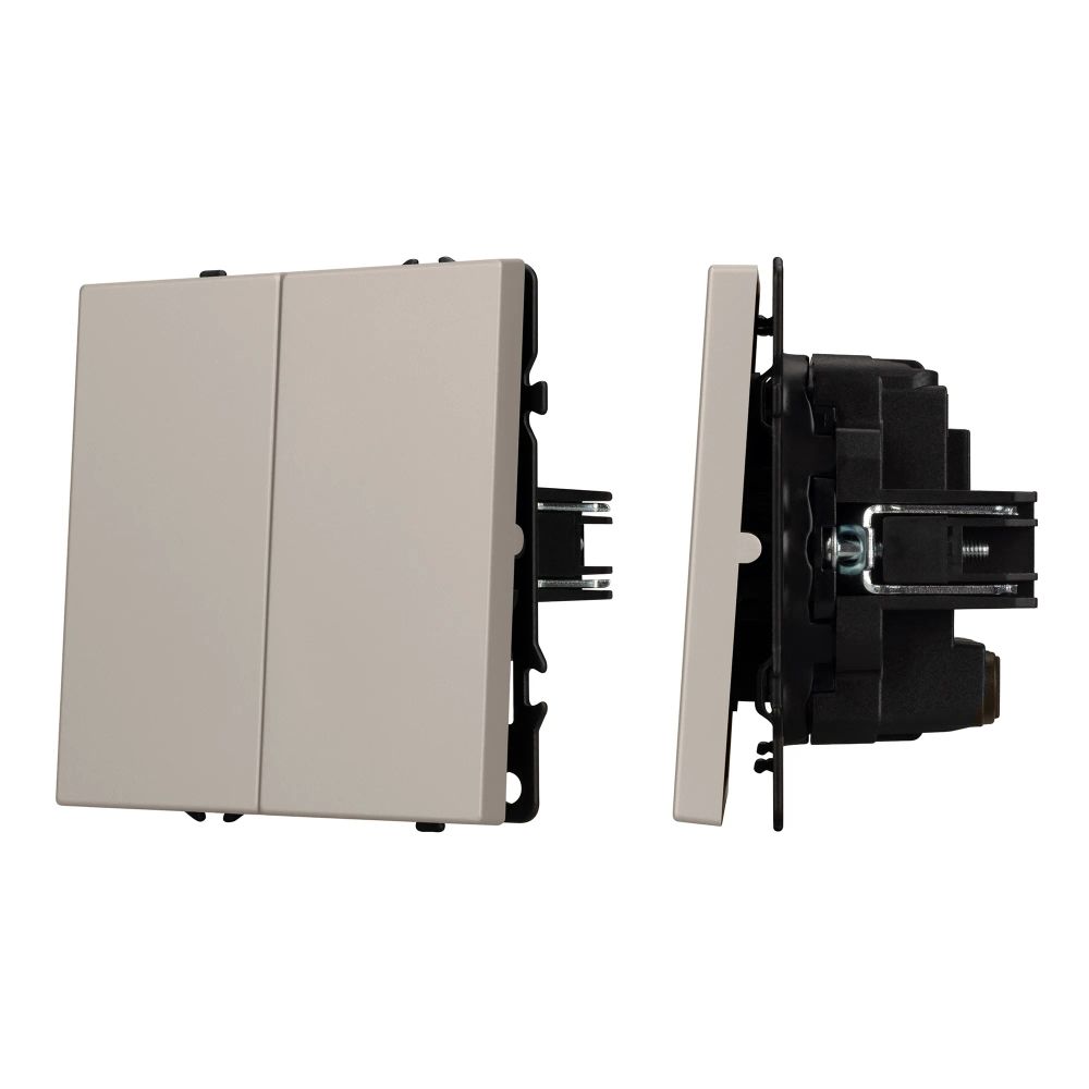 Механизм выключателя двухклавишный перекрёстный SWT-NOBE-MKX2-SFPL-CA (230V, 10A) (Arlight, Кашемир) 061791