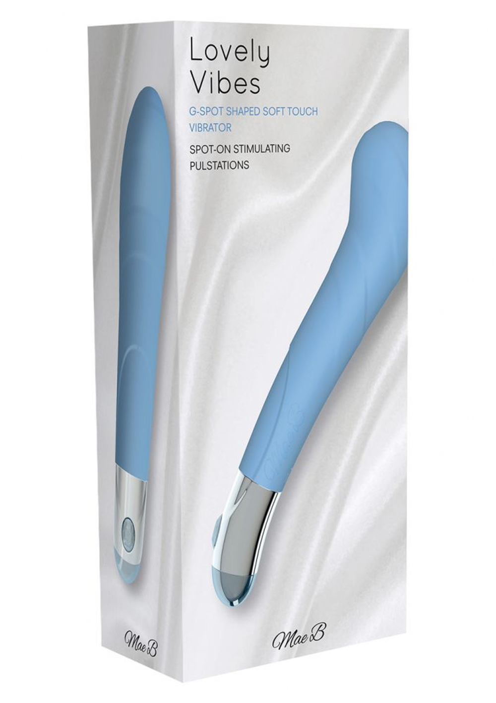 Голубой вибратор Lovely Vibes G-spot - 20 cм. (Цвет: голубой)