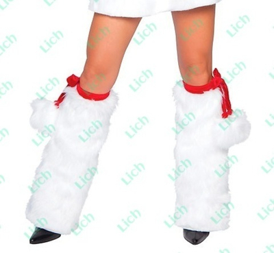 Гетры меховые c помпонами