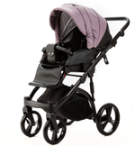 Детская коляска Adamex Lanti Deluxe 2 в 1 LN-SD106 (СИРЕНЕВ.КОЖА + ЧЕРН. КОЖА)