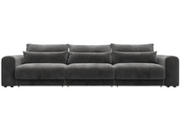 Диван прямой Лига-056 НПБ Лонг, TOWER 10 серый, Велюр, 129138