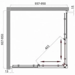 Душевой уголок BelBagno UNO-195-A-2-95-C-Cr раздвижные двери, прозрачный, 95х195х95 см