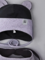 Шапка детская осенняя с ушками и снуд