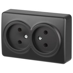 Розетка ЭРА Эксперт 11-2202-05 2х2P IP20 16A-250В ОУ антрацит