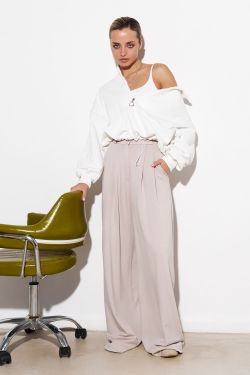 Брюки палаццо бежевого цвета