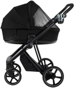 Детская коляска Roan Sol Vintage Leather 2.0 3 в 1 с автокреслом Tutis Elo Lux EduSky Black SL/10/L Black/Black/руч.Черный