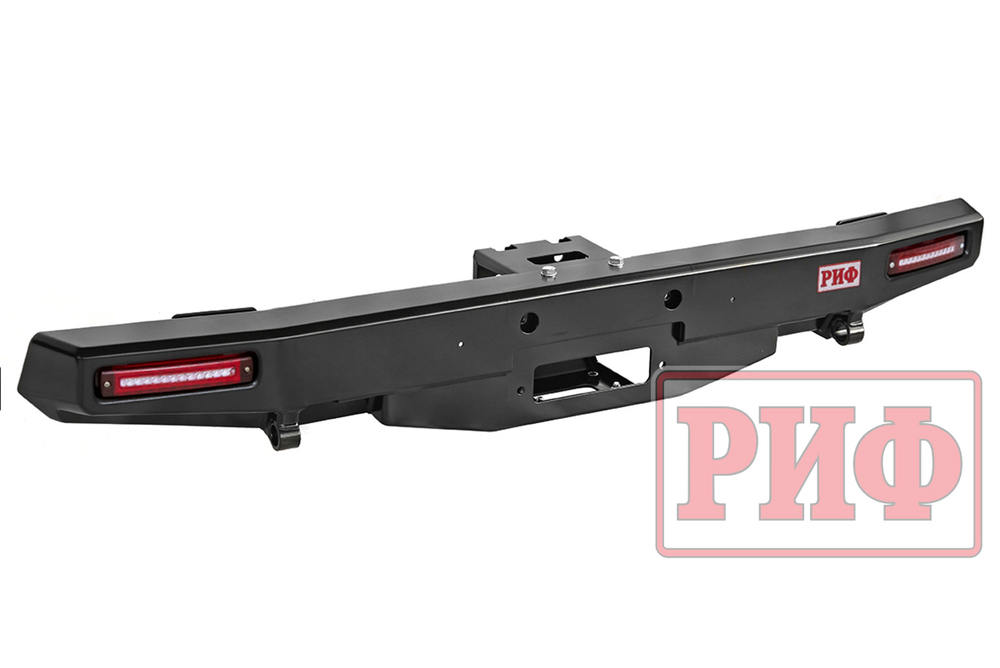 Бампер силовой задний УАЗ Хантер с площадкой под лебедку и фонарями стандарт РИФ